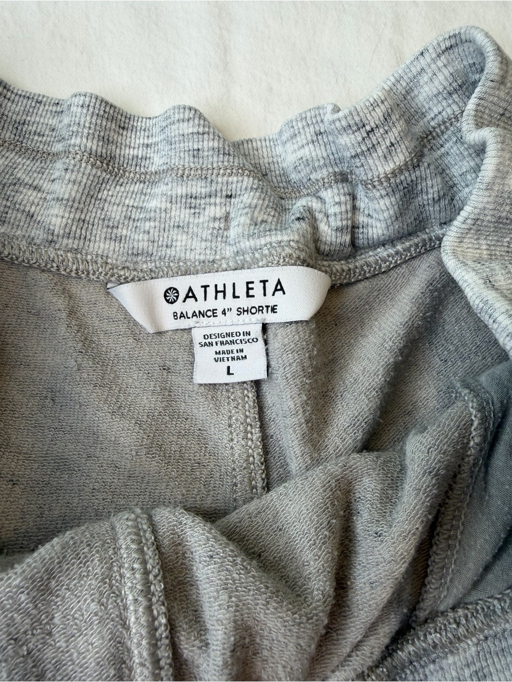 Athleta Light Heather Gray Shorts with Elastic Waistband
